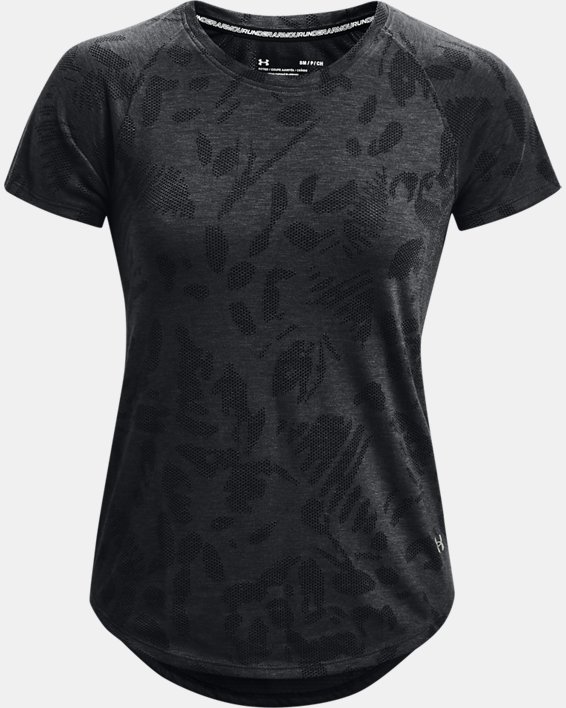 Camiseta de manga corta UA Streaker Forest para mujer, Black, pdpMainDesktop image number 4